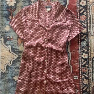 Lollol USA Button up blouse with tie in back